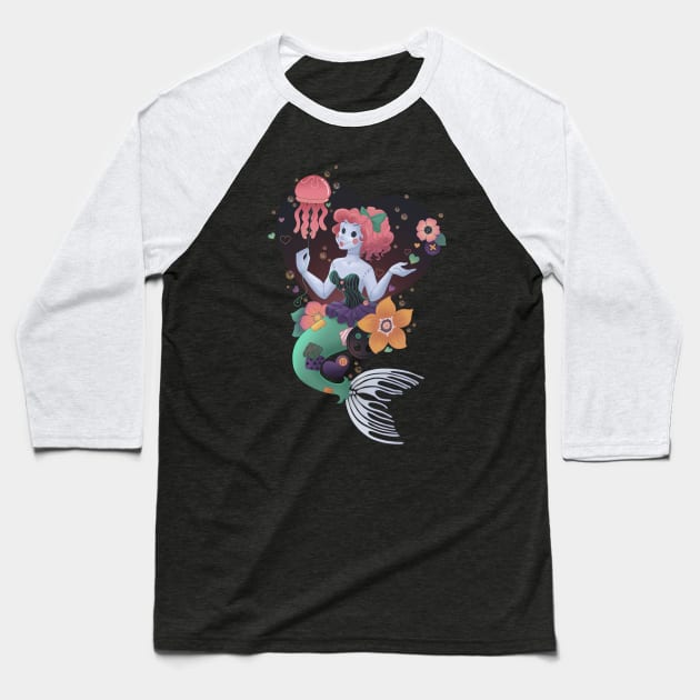 Ragdoll Mermaid Baseball T-Shirt by Redheadkls